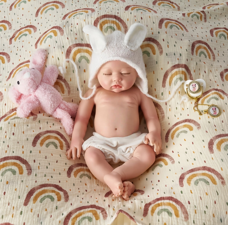13Inch Ella Realistic Reborn Baby Doll, Lifelike Skin Sleeping Infant, Cozy Soothing Companion Toy for Kids & Collectors