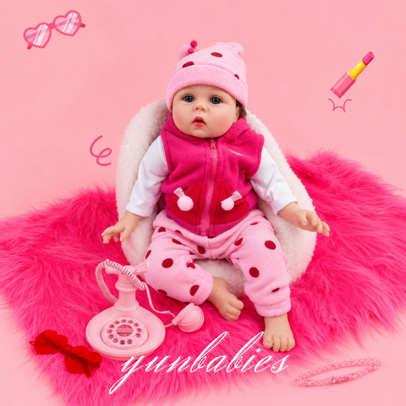Ella vinyl reborn baby doll available in 18-inch and 22-inch sizes