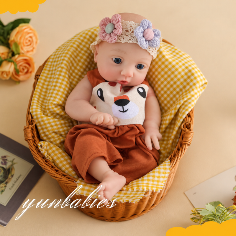 13inch Girl Cute Sleeping Reborn Doll, Real Touch Silicone Newborn Toy, Gift & Collectible Doll