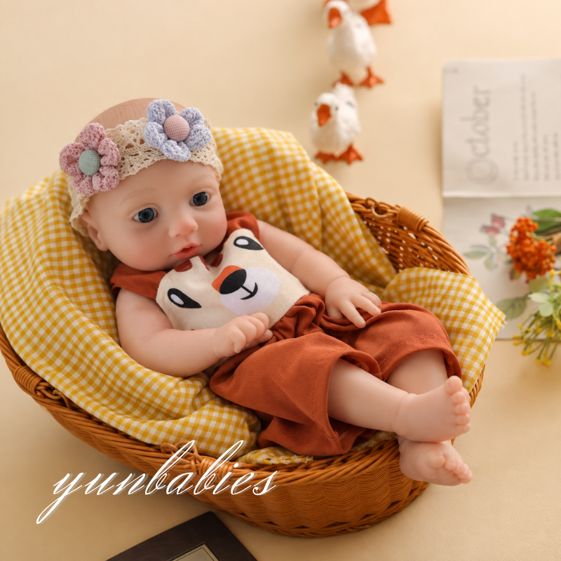13inch Girl Cute Sleeping Reborn Doll, Real Touch Silicone Newborn Toy, Gift & Collectible Doll