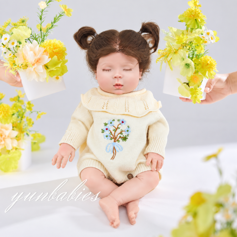 Puff realistic sleeping full silicone reborn baby doll photo