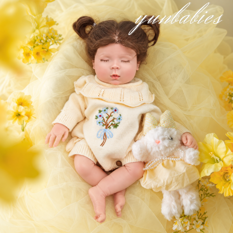 Puff 18-inch full silicone reborn baby doll – sleeping