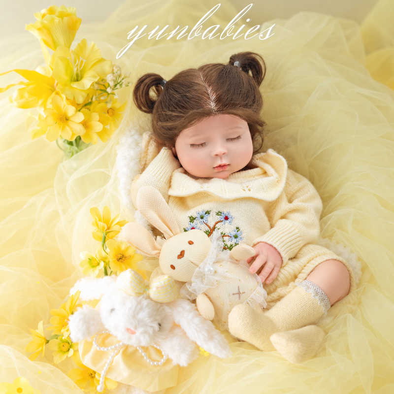 Puff 18-inch full silicone reborn baby doll – sleeping