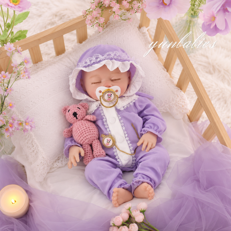 Ella 13-inch full silicone reborn baby doll – sleeping