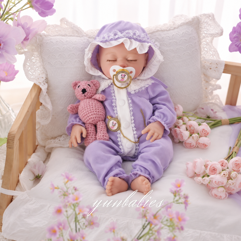 Ella sleeping realistic silicone reborn baby doll image
